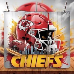 Kansas City Football Fan Tumbler | Red & Gold Game Day Drinkware | Reusable Cup